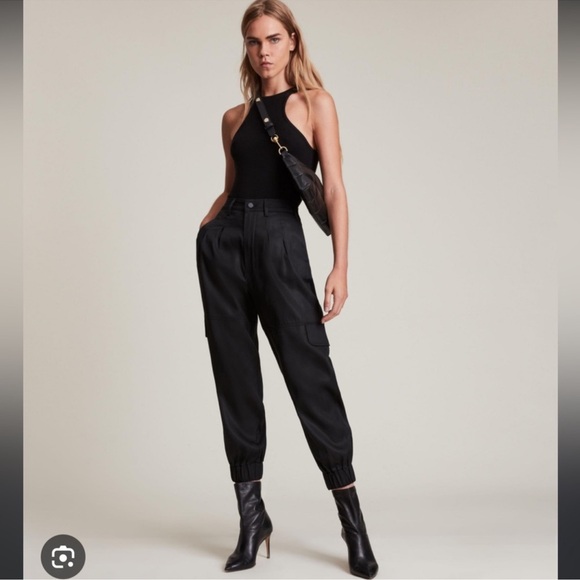 All Saints Black Lira Trousers pants size 2